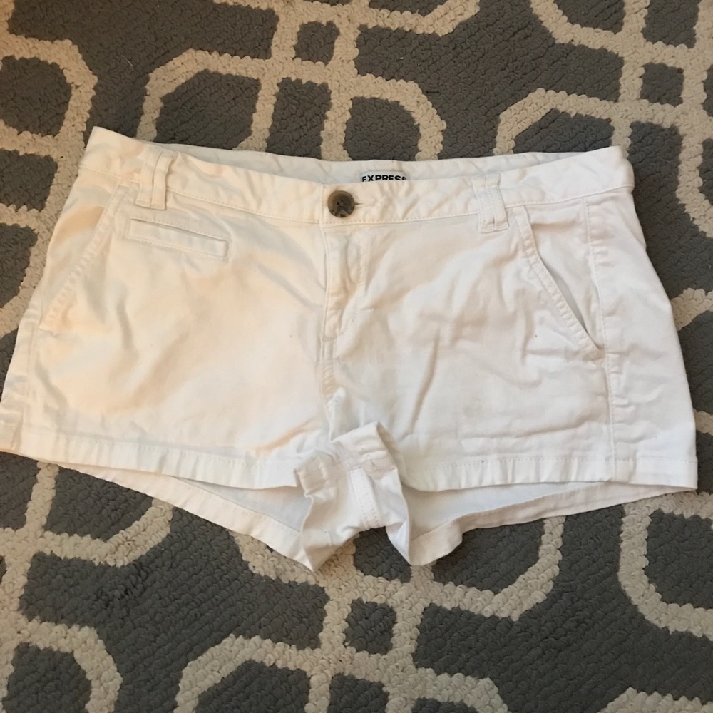 White denim shorts from Express