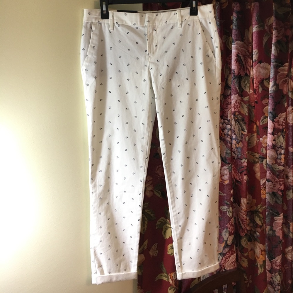 Anchor Patterned White Pants