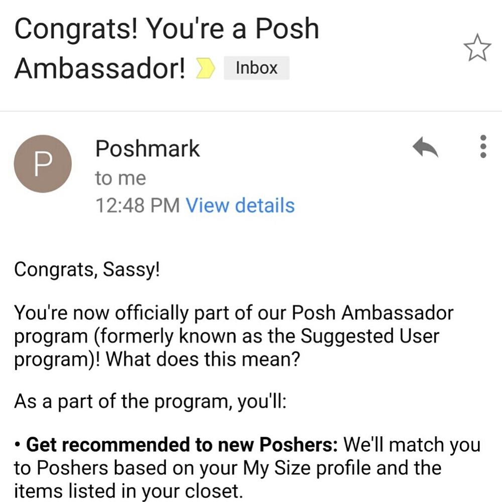 Thanks Poshmark ! I'm humbled and happy to be part