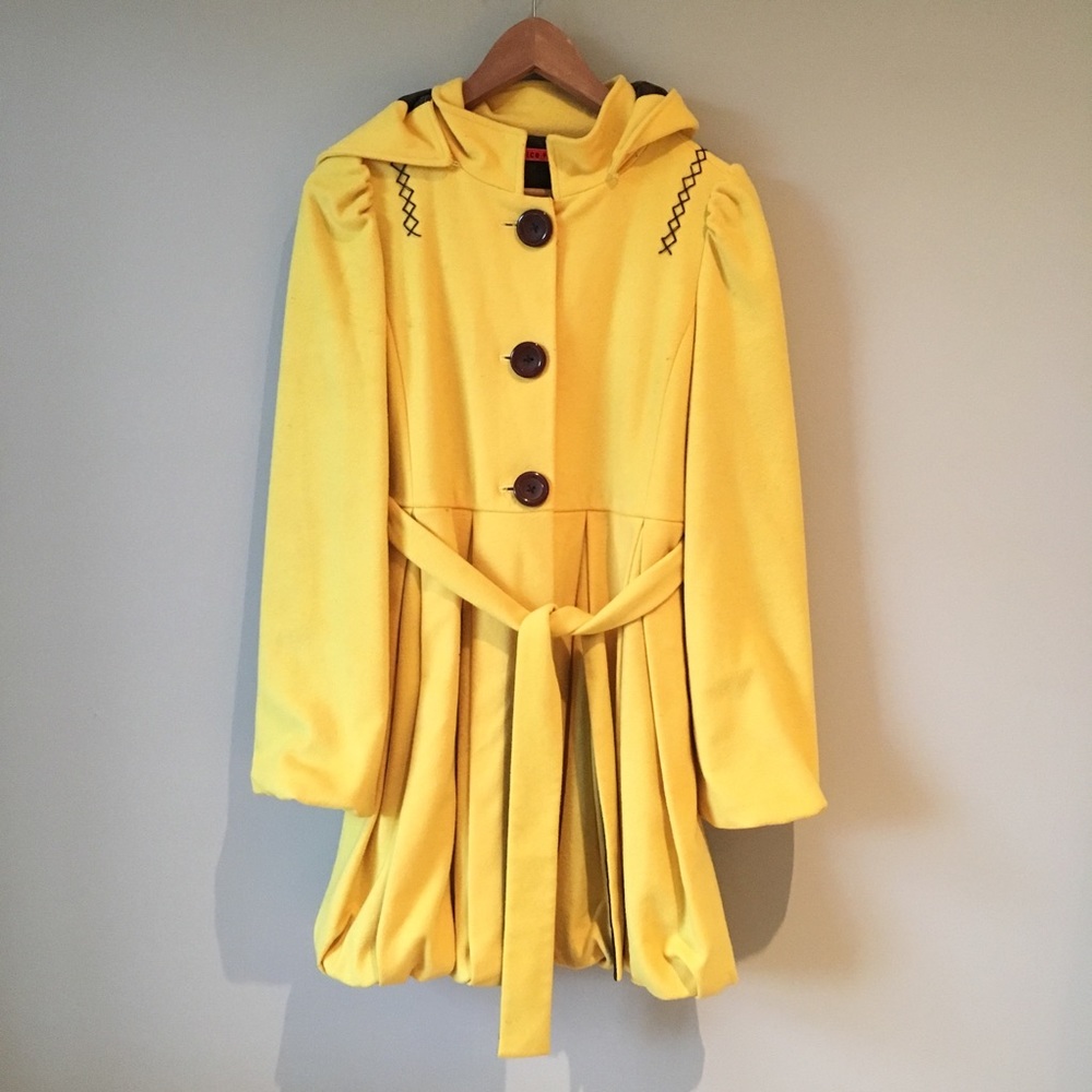 Alice & Olivia Wool Coat with Detachable Hood