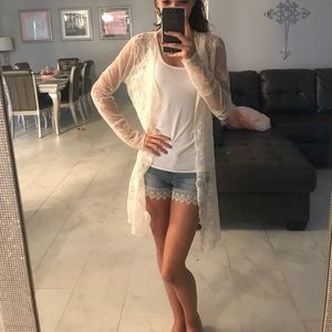 Long Sleeve Lace Kimono