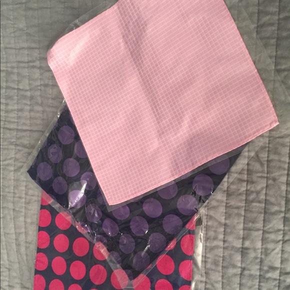 NWT! Lot of 3 Silk Pocket Squares! Purple Pink - Picture 1 of 3