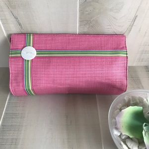 Arriviste Pink And Green Clutch Purse
