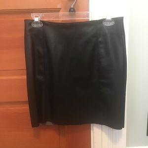 Black faux leather mini skirt