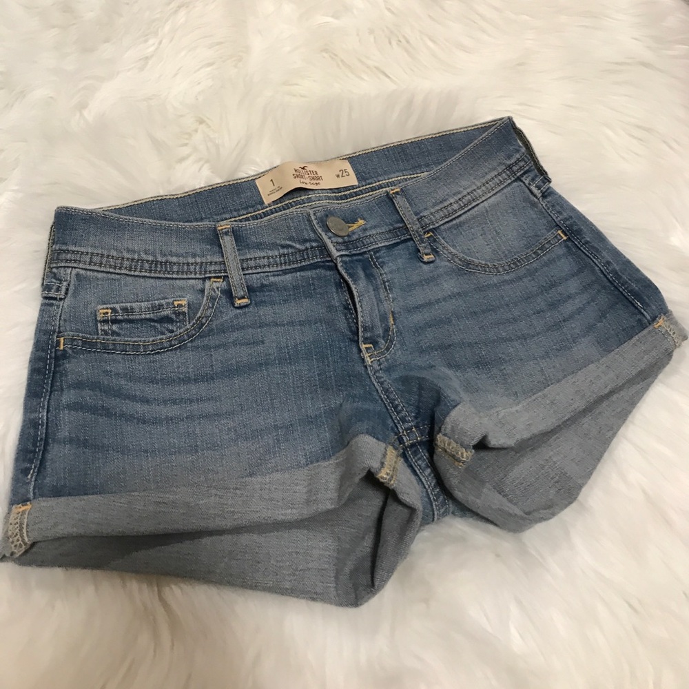 Light washed jean shorts