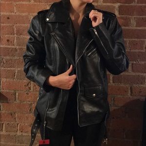 Oversized Genuine Leather Jacket
