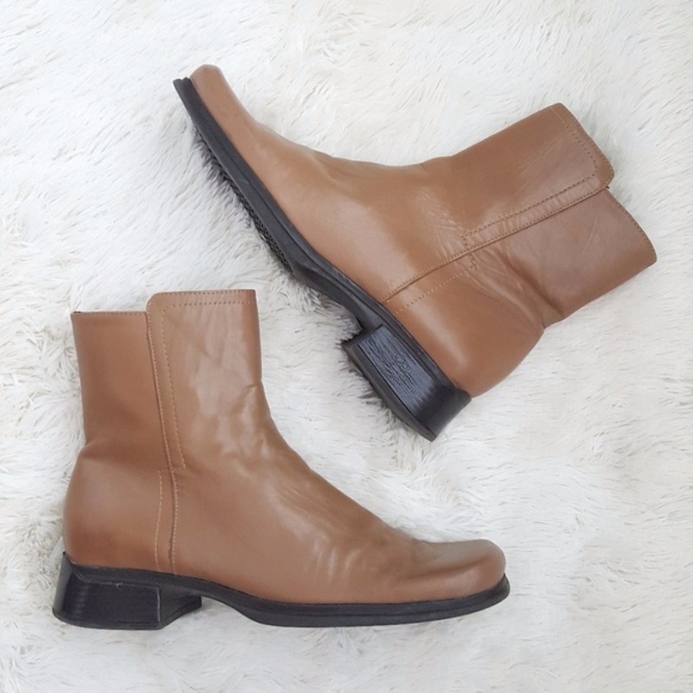 Nine West Renew Leather Square Toe Zip Ankle Boots