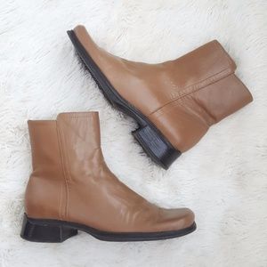 Nine West Renew Leather Square Toe Zip Ankle Boots