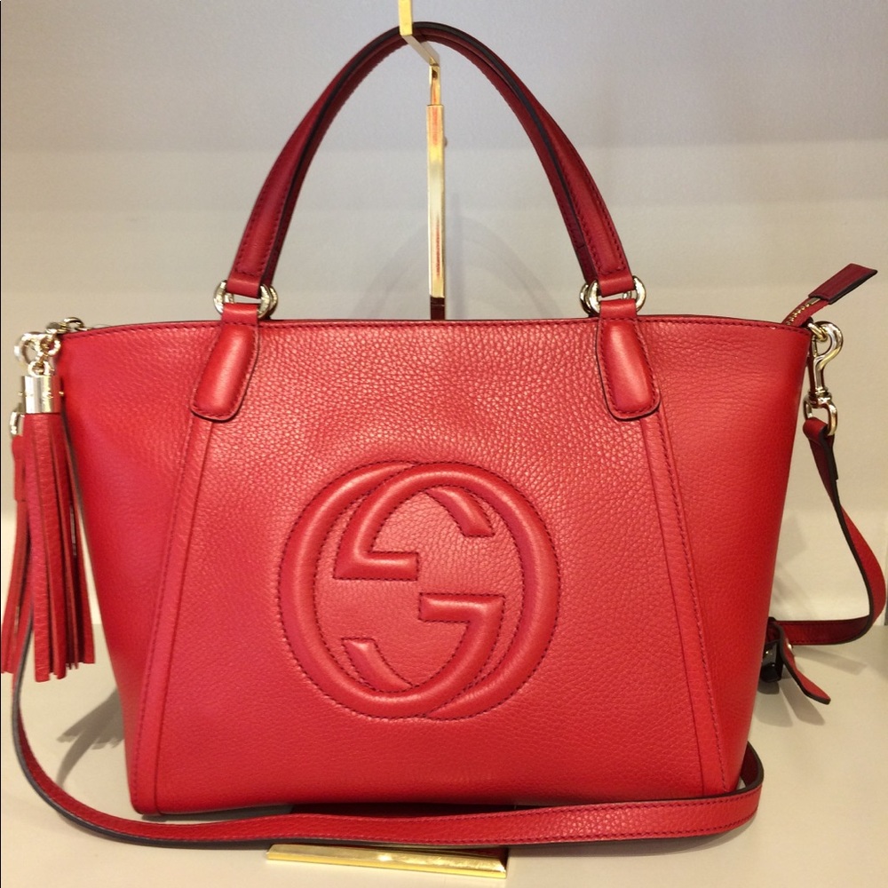 💢SOLD💢 GUCCI Red Soho Top Handle Crossbody Tote