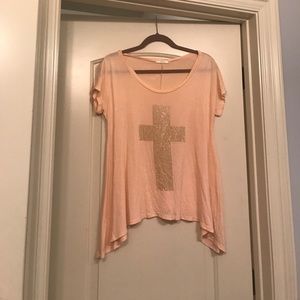 Light pink cross piko shirt