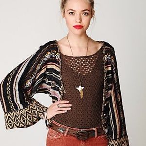 Free People ~ Art To Wear ~ Boho ~ Kimono Crop Fun