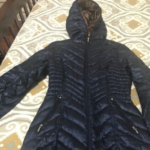 Blue puffer jacket