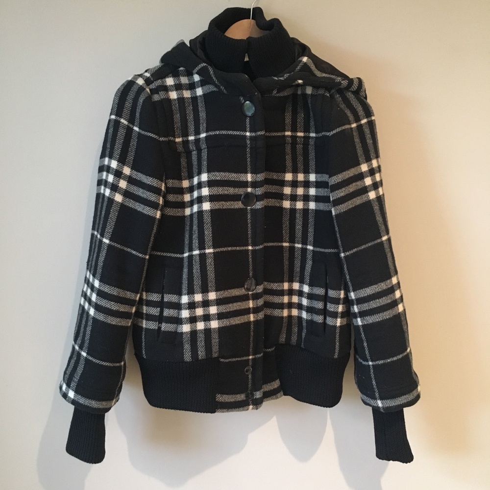 Alice & Olivia Plaid Fleece Jacket