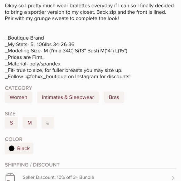 Black mesh sporty bralette - Picture 5 of 5