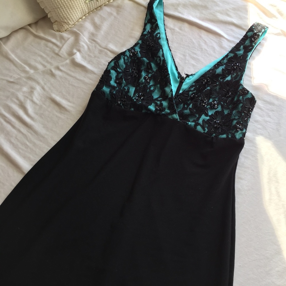Lace and Sequin Body Con Dress