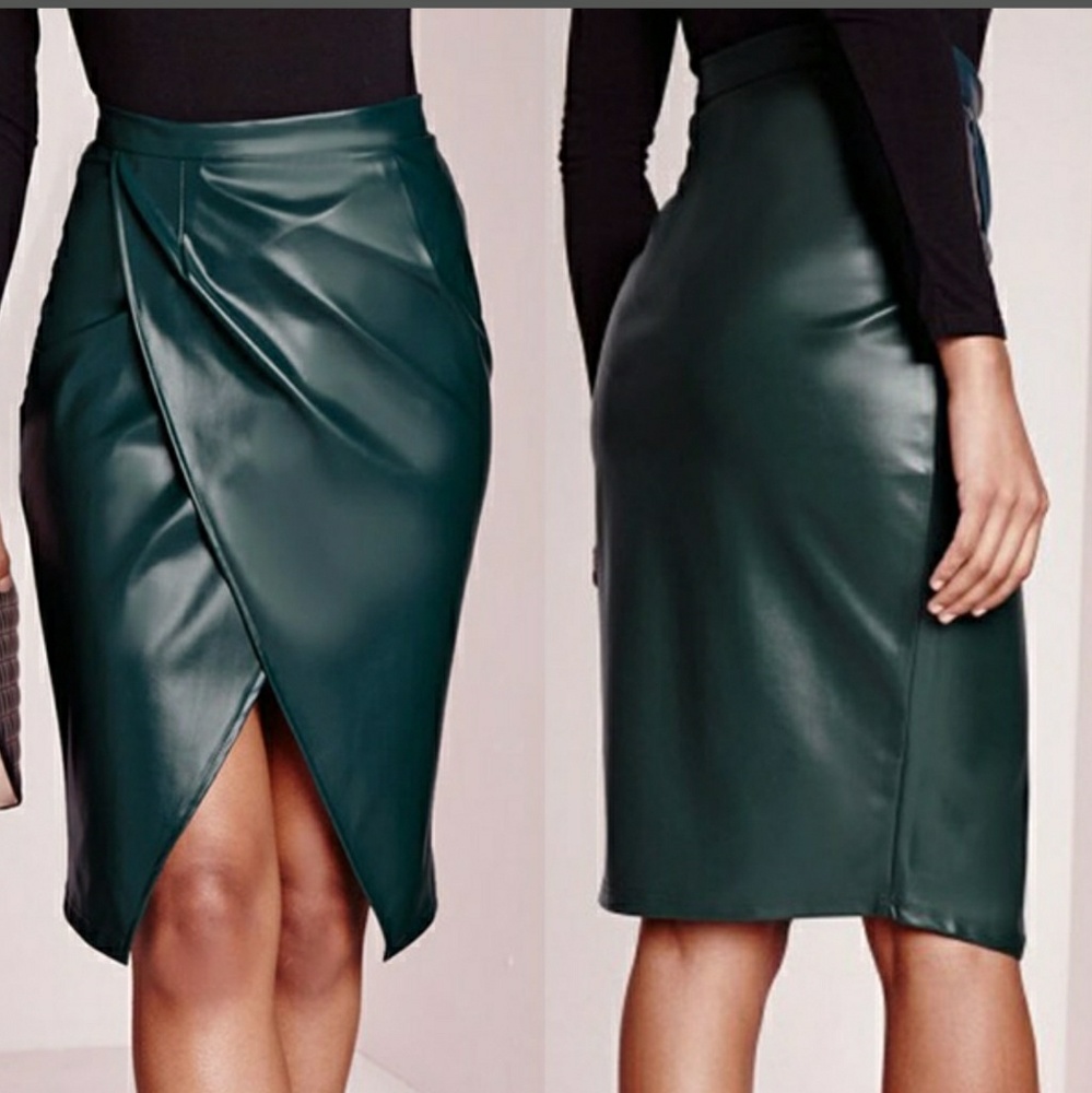 🚫SOLD🚫vegan leather wrap skirt - Picture 1 of 8