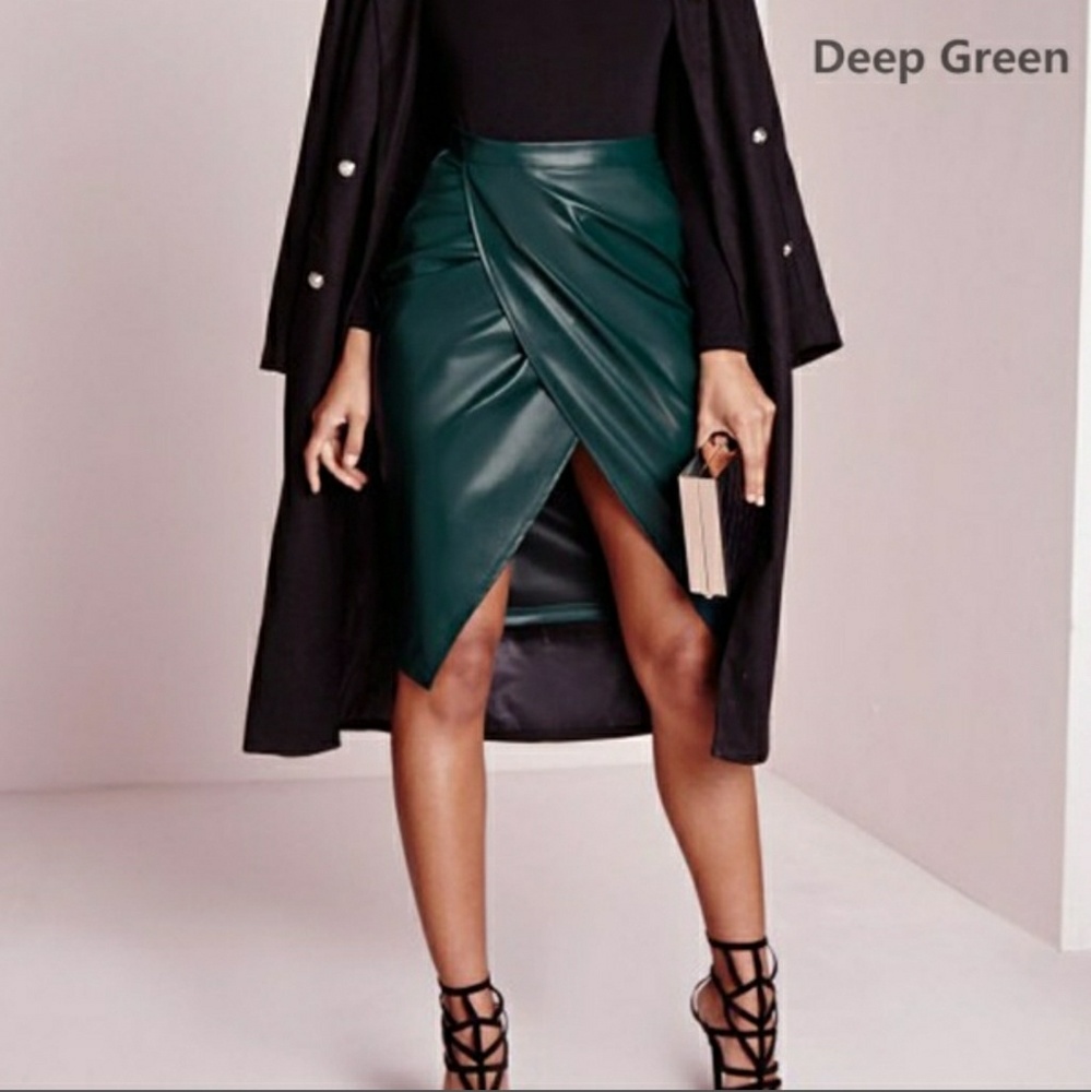 🚫SOLD🚫vegan leather wrap skirt - Picture 3 of 8