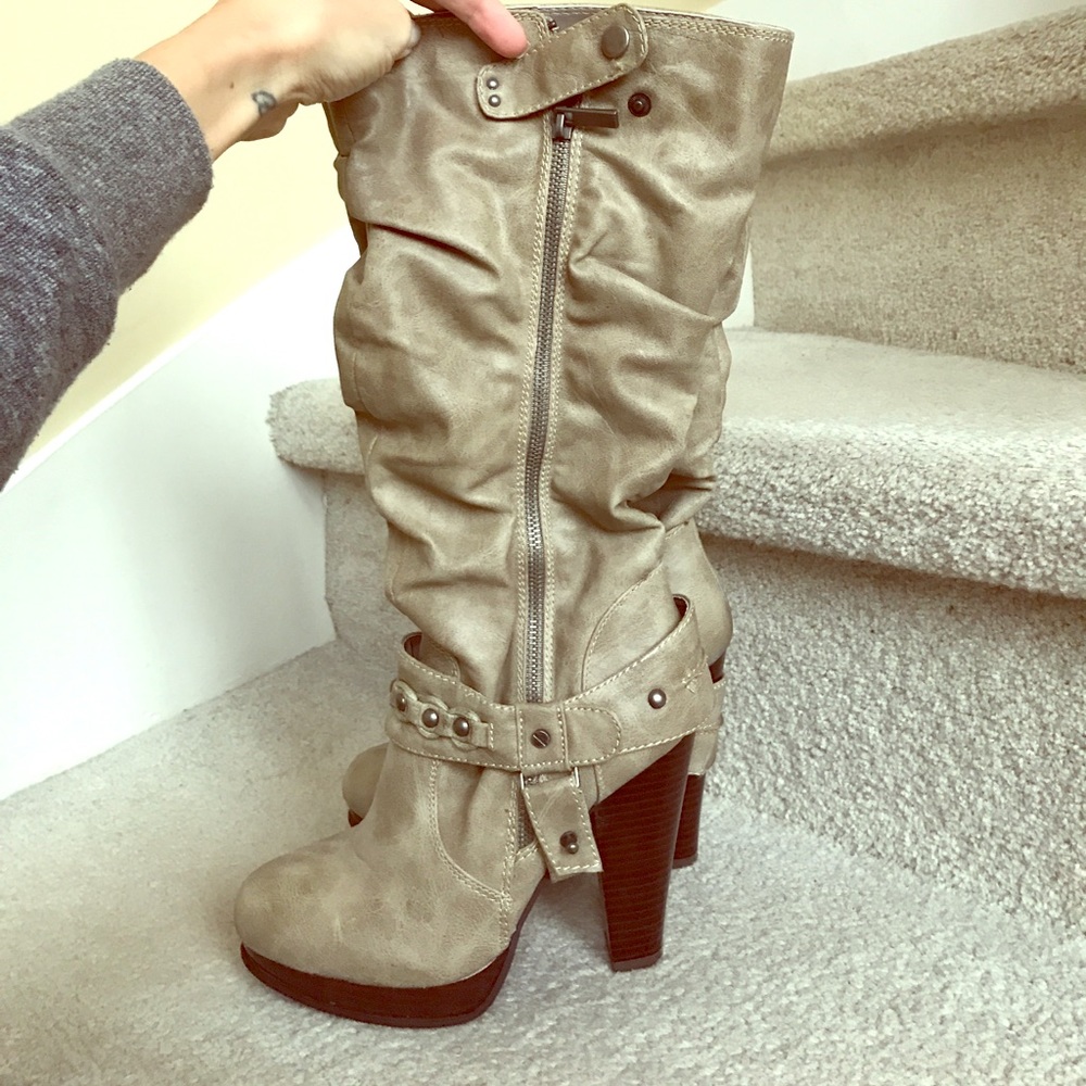 Platform Taupe Boots