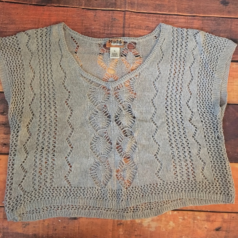 Juniors MUDD knit crop slouch sweater