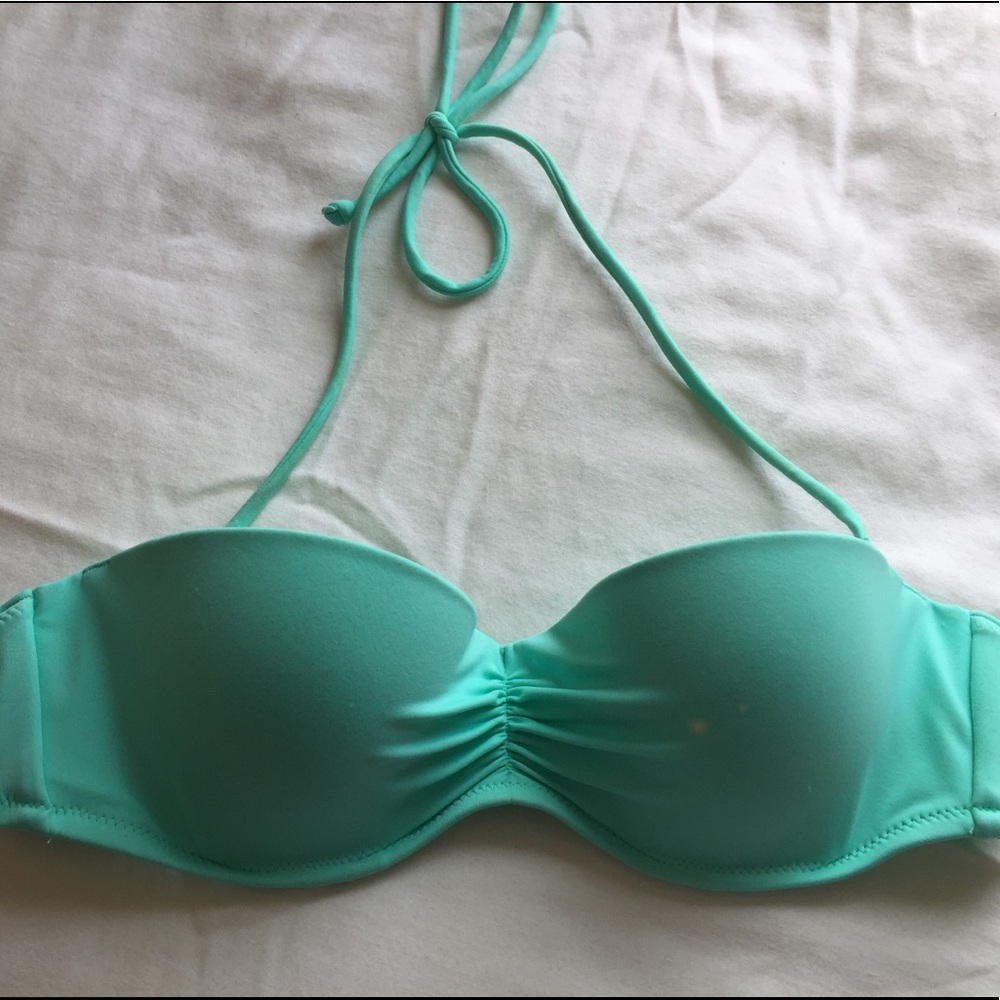 Blue/Green Strapless Bikini Top