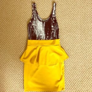 Maude-Color Block Peplum Dress