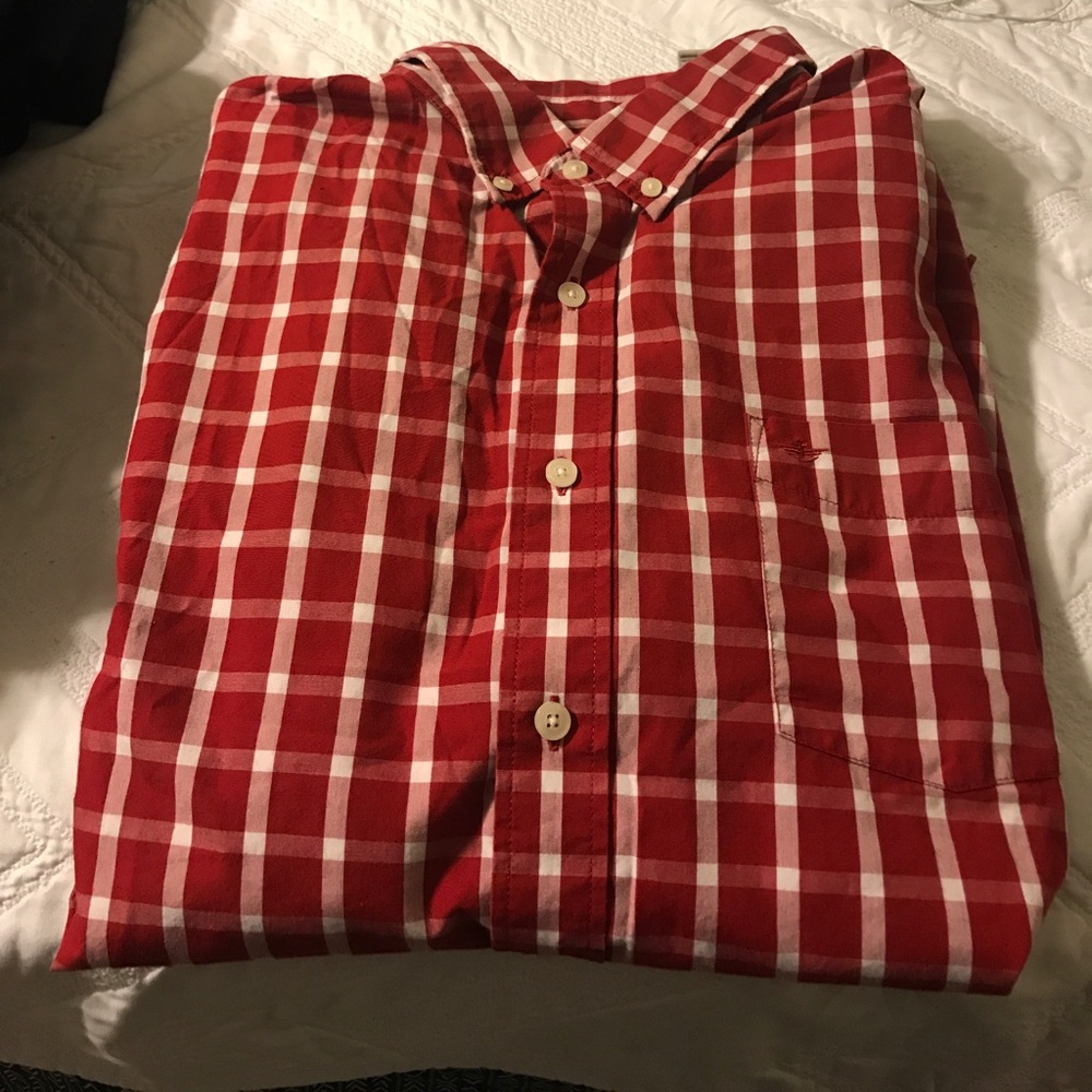 Dockers red long sleeve.