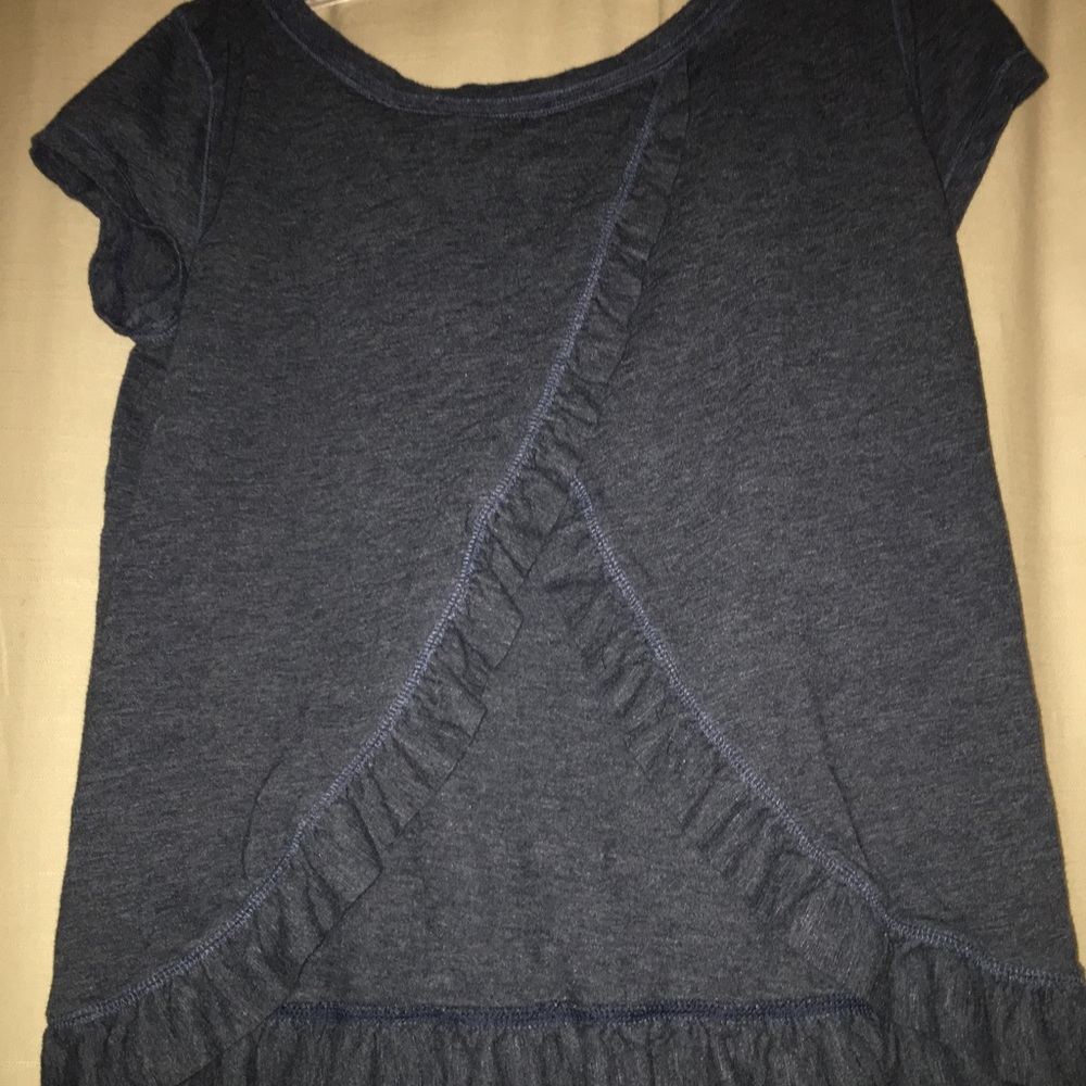Hollister navy blue open back t shirt v neck