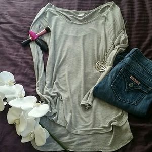 Gray loose high low top