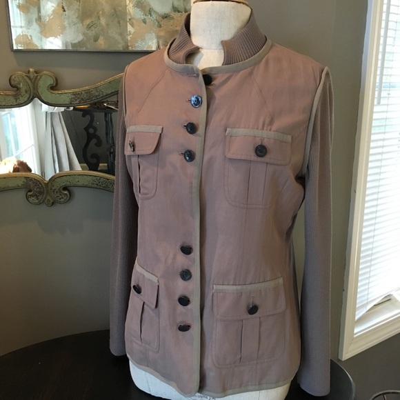 St John Button Down Jacket sz 10 Knit Sleeves - Picture 2 of 7