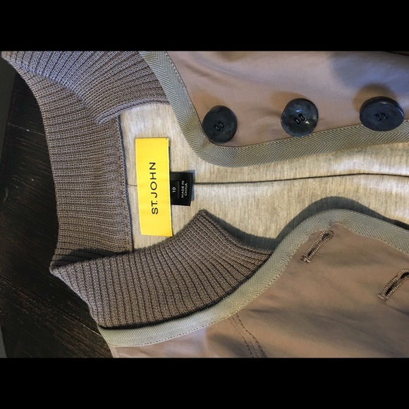 St John Button Down Jacket sz 10 Knit Sleeves - Picture 4 of 7