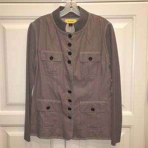 St John Button Down Jacket sz 10 Knit Sleeves
