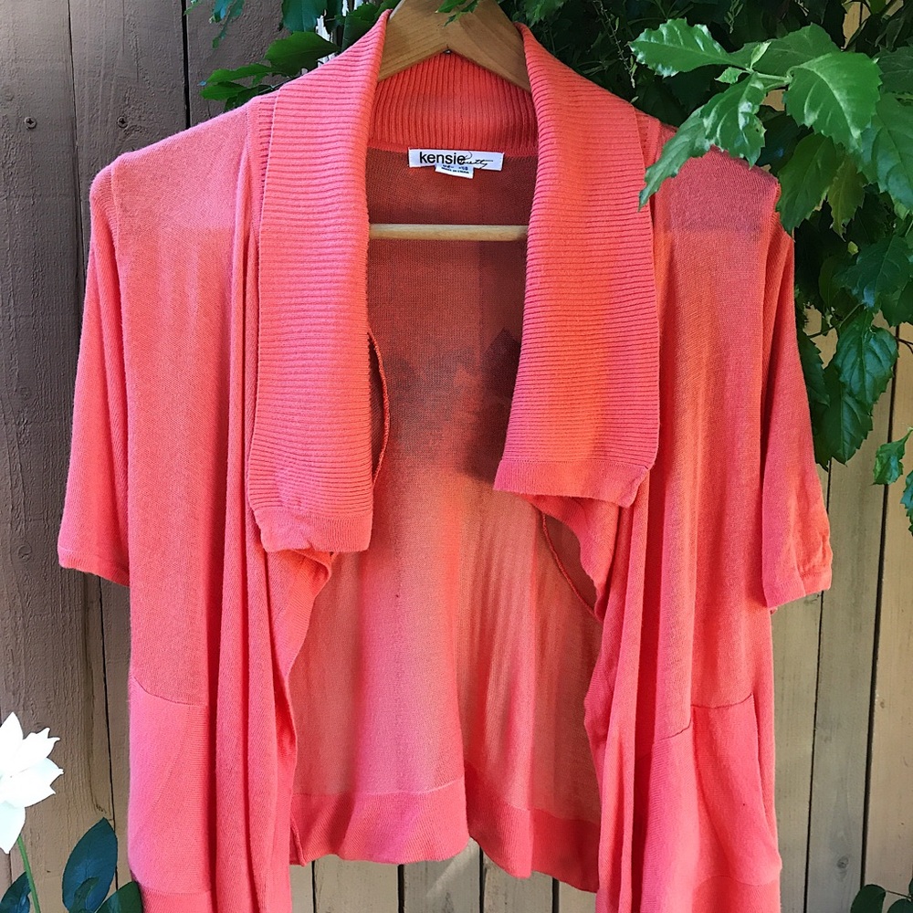 Kensie Pretty Orange Cardigan XS