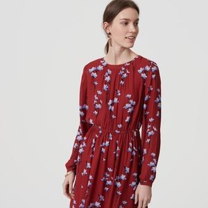 LOFT Womens Red Bluebell Blouson Dress