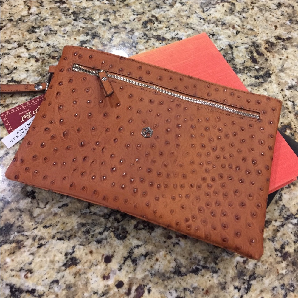 Valentina by In Pell Pebbled Leather Wristlet/New