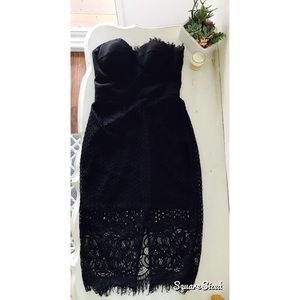 Black bustier lace dress