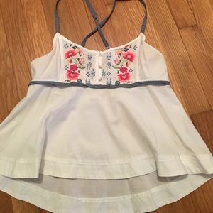 Worn once floral embroidered Abercrombie tank