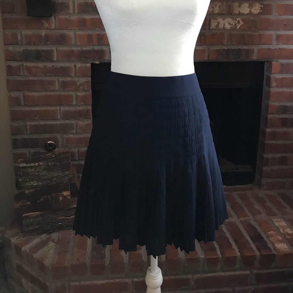 Brand New J. Crew Navy Pleated Skirt