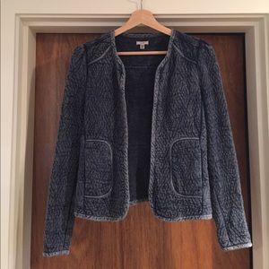 Fitted jacket with denim look