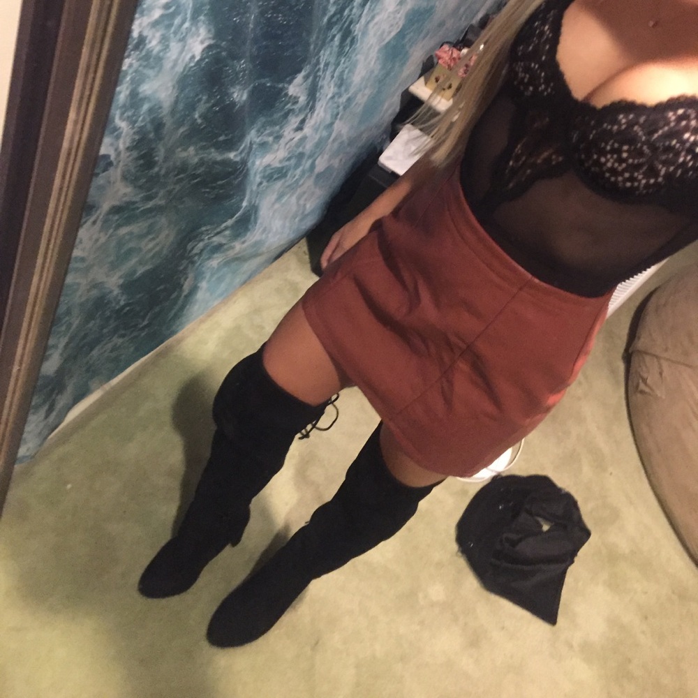 Black thigh high boots