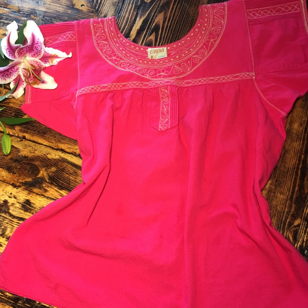 SAN PEDRO PINK BLOUSE SHORT SLEEVE SIZE: MEDIUM
