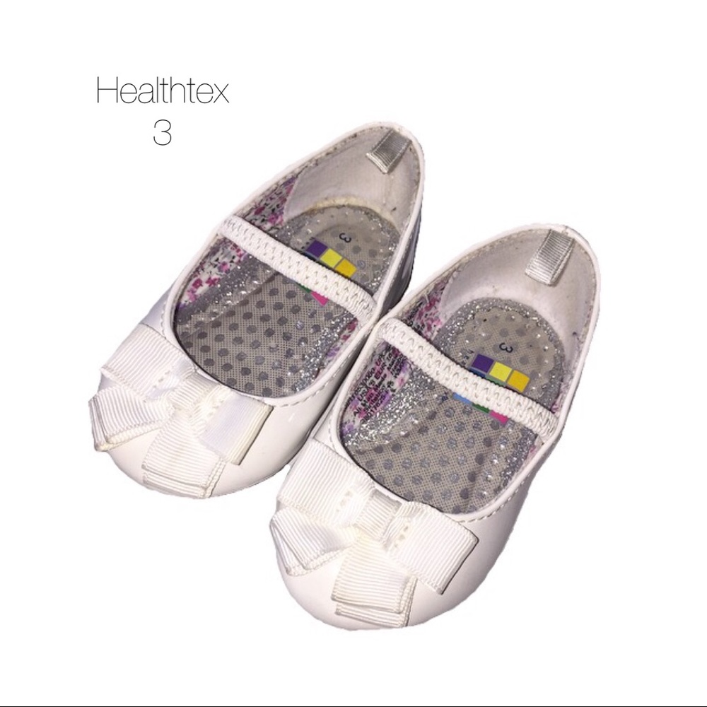 Healthtex White Bow Dress Patent Shoes 3