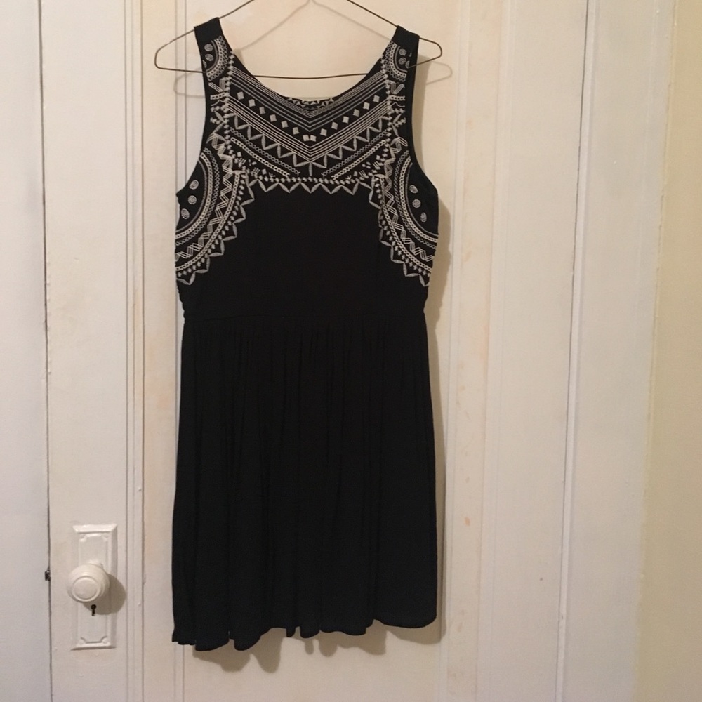 Black dress with embroidered design size small