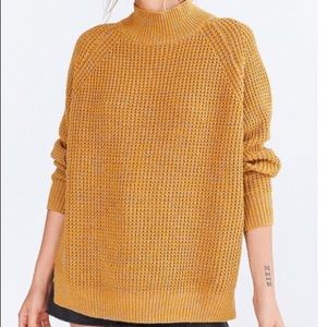 Waffleknit Turtleneck Sweater