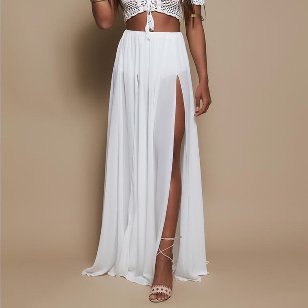 12th Tribe Toulouse Double Slit Maxi Skirt