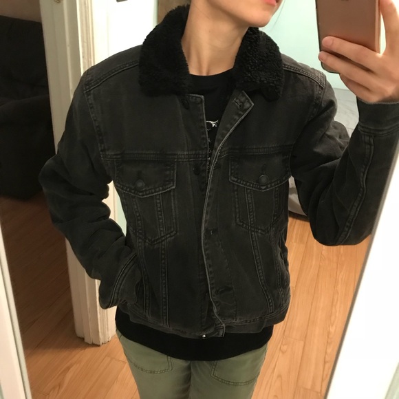 sherpa denim jacket american eagle