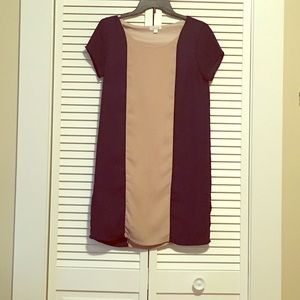 Navy blue and tan dress