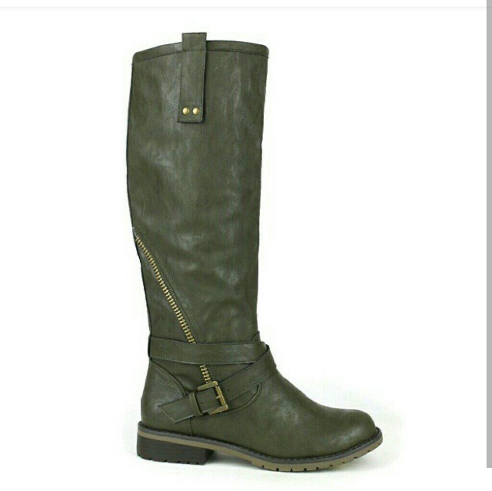 Olive Green|Riding Boots|