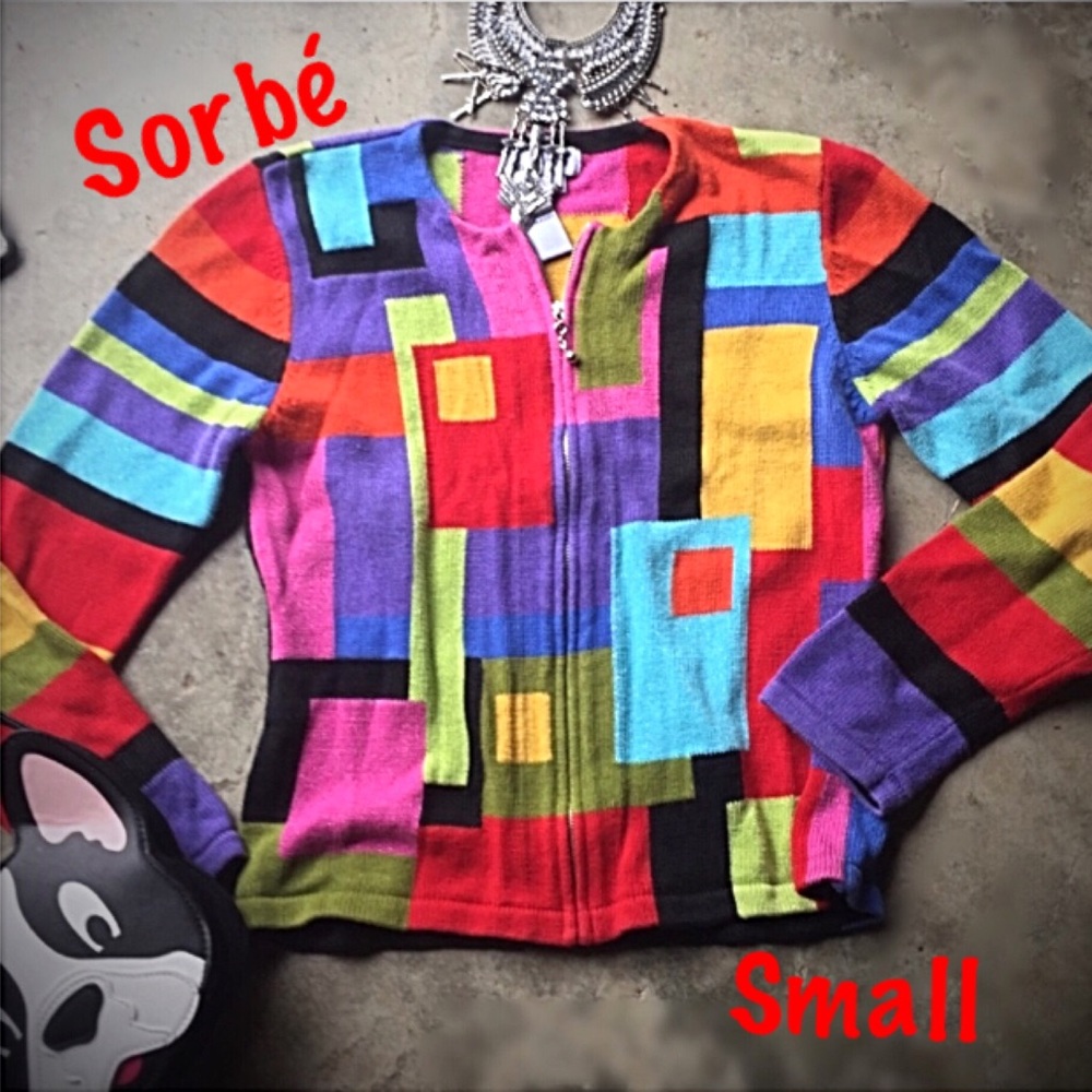 Sorbé Color Block Sweater Sz S