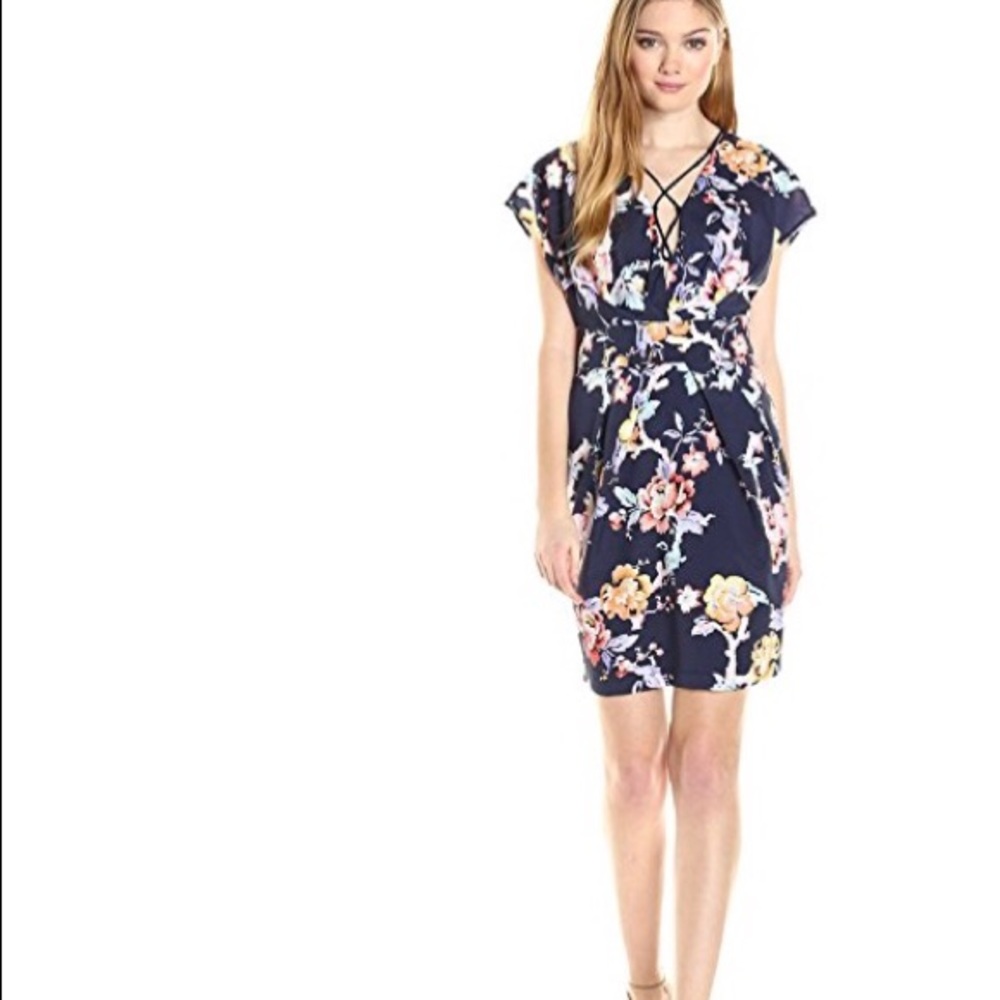 Navy floral dress