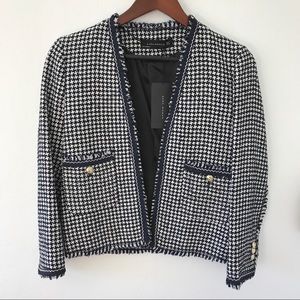 zara dogtooth blazer